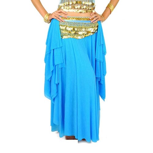 HenryG Belly Dance Skirt with Glass Silk Ear Both Side of The Waist, Professional and Lightweight - BG-91316