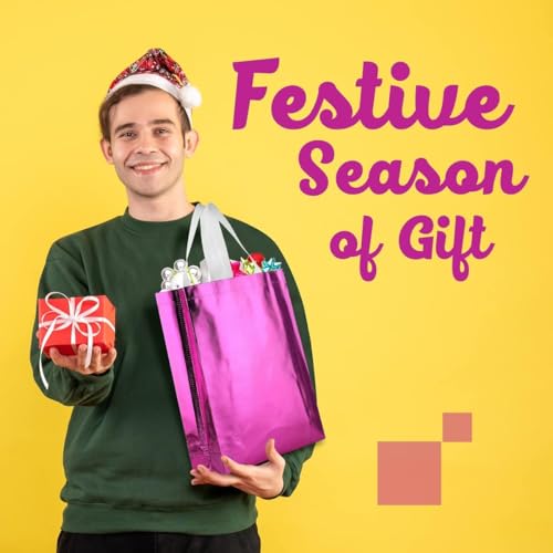 Image of DOUBLE R BAGS Reusable Small Gift Bags - Elegant Gold Shopping Bags with Handles for Weddings, Birthdays, and Return Gifts - Eco-Friendly & Durable.