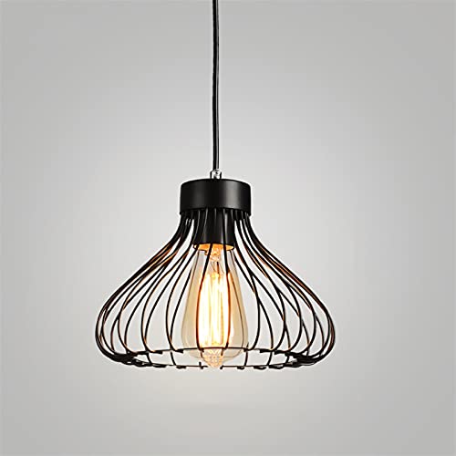 Suspension cage noire industrielle ideale pour illuminer un bar