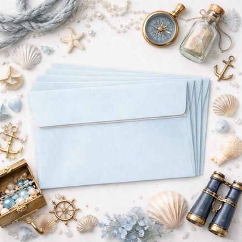Image of Celebrations Blue Envelopes for Greeting Cards, Invitations & Letters, Premium Paper Envelopes with Secure Flap for Birthday Cards, Thank You Notes, Gift Cards & Party Invitations - Pack of 5