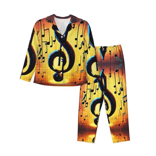 Pyjama imprimé note de musique femme EdWal pour vos soirées cocooning et nuits douces