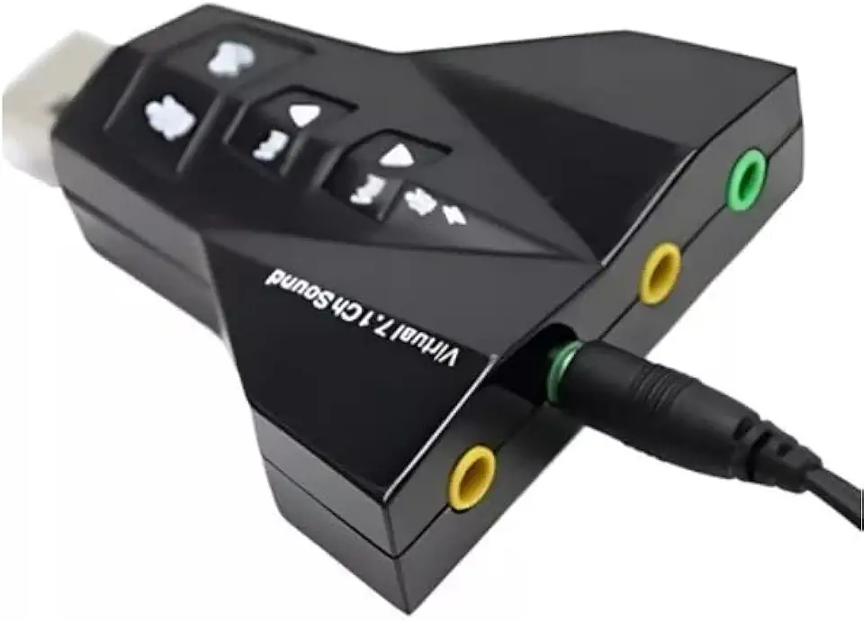 Placa De Som Usb 7.1 Canais Externa Adaptador Audio Fone e Microfone Notebook Computador Pc Premium Marca LBL DISTRIBUIDORA