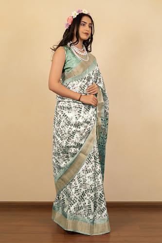 Image of MIRCHI FASHION Women Saree Cotton Silk Batik Block Printed | Breathable Office Wear and Regular Use Sari with Blouse Piece