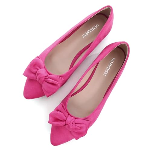 Image of TN TANGNEST Women Fashion Bowknot Flats Comfort Pointed Toe Dress Shoes