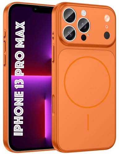 Image of SHINESTAR Converter Case for iPhone 13 Pro Max | Premium Protective Mag-Safe Cover | iPhone 17 Pro / 17 Pro Max Series Style Design | in-Built Camera Guard | Wireless Charging Compatible - Orange