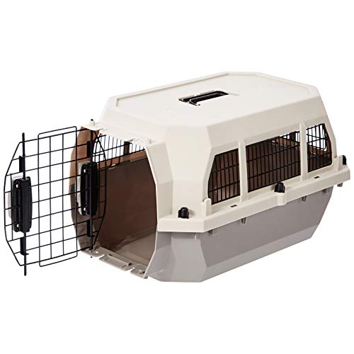 image for Amazon Basics Hard-Sided Dog and Cat Kennel Single-Door Travel Pet Car