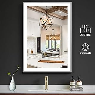 OOWOLF LED Bathroom Vanity Mirror, 26 x18 Inch Anti Fog 4000K Dimmable LED