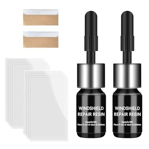 Windscreen Repair Kit, Professional Windshield Chip Repair Kit, DIY Glass Repair Kit for Cars, Trucks, SUVs - Fixes Cracks, Chips & Star Breaks (2 Pack)