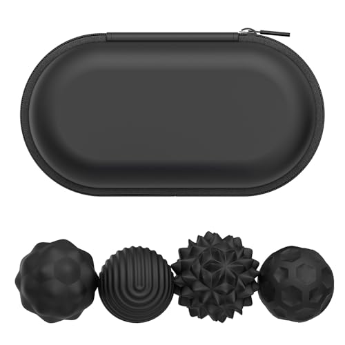 Image of Magnetic Sensory Fidget Ball Toy Silicone-Coated Stress Relief Balls Ideal for Adults Teens Relieve Stress Boost Focus (Black)