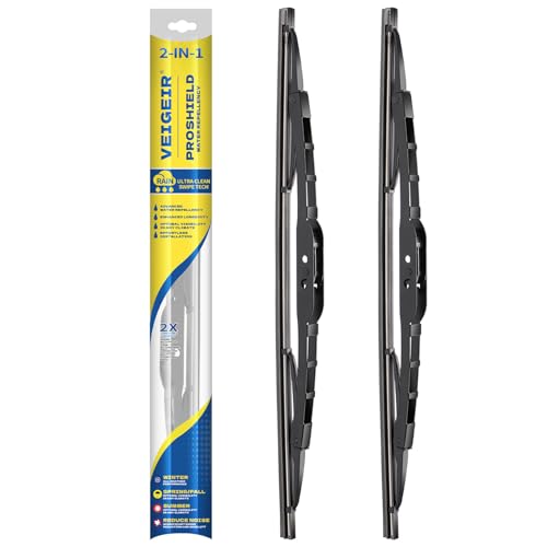 13inch + 13 inch Steel Frame Windshield Wiper Blades,Compatible with Jeep Wrangler 2006 2005 2004 2003 2002 2001 2000-1997 and More Model Conventional Front Wiper (Pack of 2)