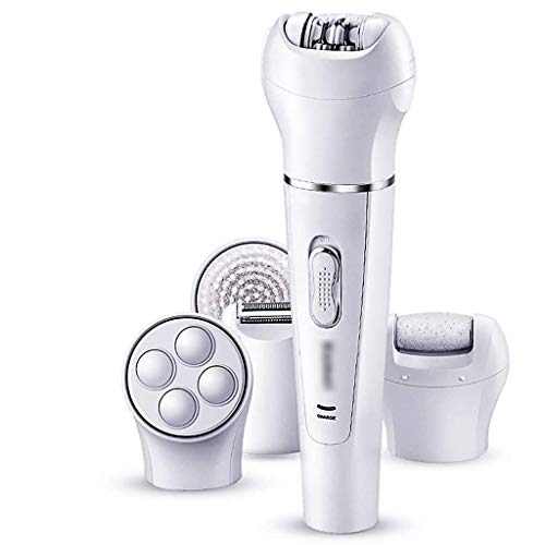 5-in-1 Elektro-Haarentferner Bikini Trimmer Nass- und Trocken Wiederaufladbare Lady Rasierer Epilierer Gesichtsmassage Tool Kit mit Scherkopf