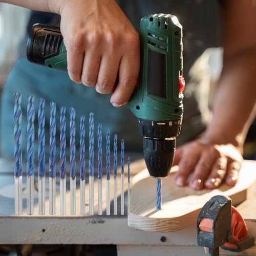 Image of HIDOTOL 13 PCS Blue Coating Cobalt Drill Bit Set M35 HSS Twist Drill Bits 1 /16 inch-1 /4 inch for Hardened Metal, Stainless Steel, Cast Iron, Plastic and Wood
