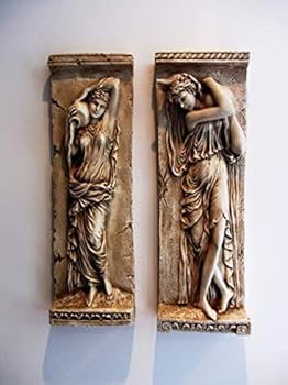 Amazon.co.jp: 西洋壁彫刻水の乙女壁彫刻レリーフ彫像アンティーク