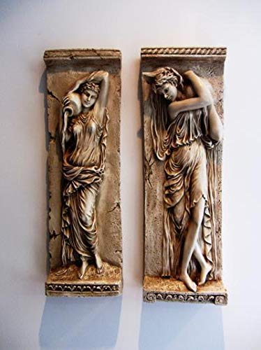 アンティーク　古代文明　レリーフ 古代エジプト美術 壁面レリーフ ツタンカーメンとアヌビス