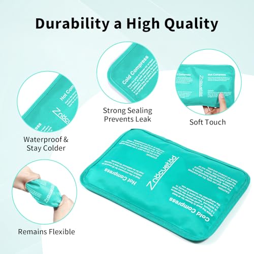 Image of Gel Ice Pack for Injuries Reusable Soft Freezer Ice Bag with Strap- 1 Pack