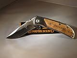 Browning knives 338 Tactical Folding Knives, SHIRO Wood Handle Blade 440C 57HRC Camping Survival knife Pocket folding Knife
