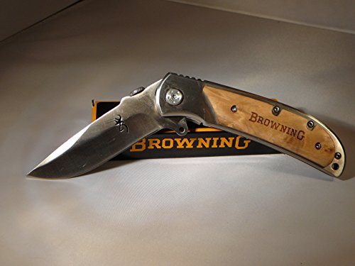 Browning knives 338 Tactical Folding Knives, SHIRO Wood Handle Blade 440C 57HRC Camping Survival knife Pocket folding Knife