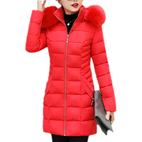 Parka femme longue Roquorl avec capuche en fausse fourrure et doublure coton chaude