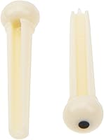 Vista 3 de Pasadores de puente de guitarra acústica, clavijas de cuerda y tuerca de guitarra de hueso preranurada de 6 cuerdas compatibles con guitarra