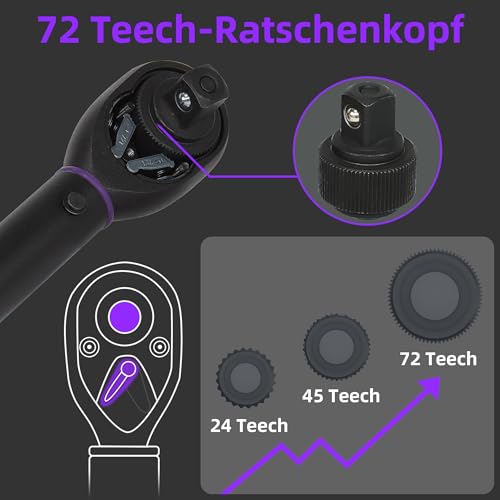 perfekt für professionelle Autoreparaturen dargestellt. - Detailansicht von UYECOVE Auto 1/2" Drehmomentschlüssel Test �...