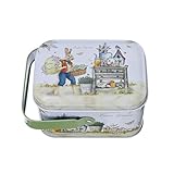 Scatol Latta Contenitore Biscotti Scatol di Latta Metallo con Maniglia Rettangolare Elegante Vuota per Conservare, Frutta Secca Caramelle Biscotti Regali - Barattolo di caramelle pasqua (A, 10.5x8x6)