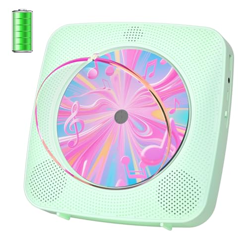 Radio mit CD Player Kinder: Kegaudio Tragbarer CD Players Tragbar mit Bluetooth Lautsprecher Frontanzeige Fernbedienung Unterst&uuml;tzung USB-Wiedergabe AUX-Wiedergabe Gr&uuml;n