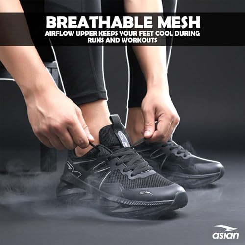 Image of ASIAN Quantum-24 Men's Running Shoes | KPU & Breathable Knit Upper, Energy Return Sole, Memory Foam Cushioning, High Grip Traction, Stylish Lightweight Sneakers