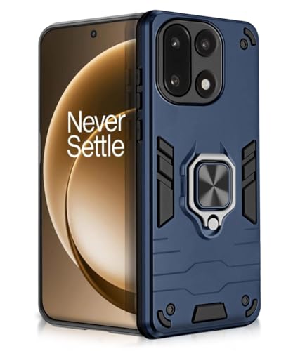 Image of WOW IMAGINE Shock Proof Back Case Mobile Cover for 1+ OnePlus 15 5G | Back Cover Case (Tough Armor | Hybrid PC + TPU | Ring Holder & in-Built Kickstand | Blue)