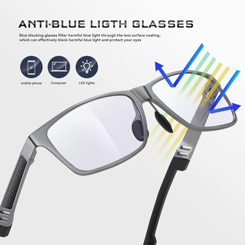 Image of Blue Light Blocking Glasses Metal Frame for Men /Woman Gaming Computer Screen Glasses