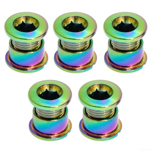 Set di 4 bulloni per corona per bicicletta, in acciaio 10B21, viti doppie per corona con diametro di 7 mm, adatti per fissare corone grandi e medie (5 pezzi)