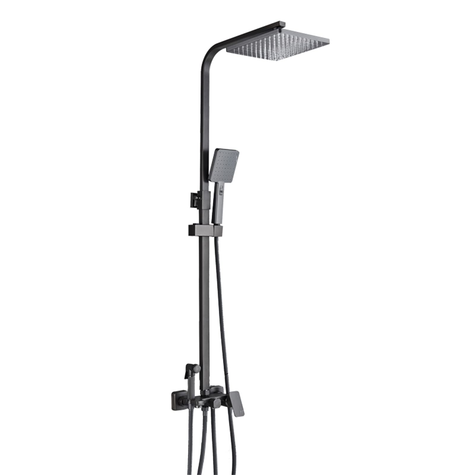 Ensemble de douche anti-calcaire noir mat pour remplacer votre vieux mitigeur