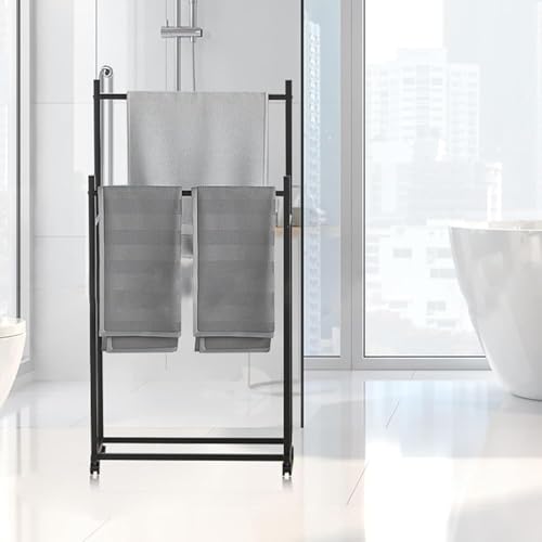 Porte-serviettes en métal au design élégant et structure double niveau