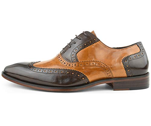 Asher Green AG100 - Men's Dress Shoes - Genuine Calf Leather Wingtip Oxfords - Two Tone and Multi Tone Mens Dress Shoes4