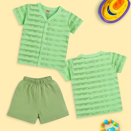 Image of LuvLap Baby Girls Regular Fit 100% Cotton Half Sleeves Girls Top CoSet Pack of 3