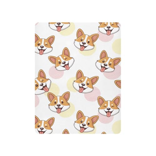 Image of Dogs Corgi White Fitted Crib Sheet for Boys Girls Baby Crib Bed Sheets for Pack N Play Mattresses,39 x 27 in