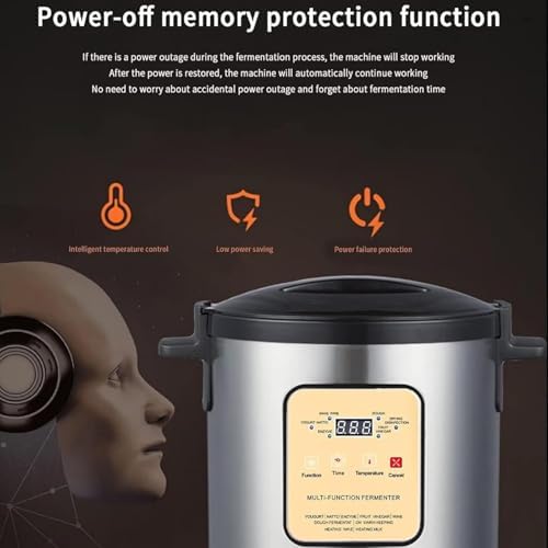 12L Stainless Steel Yogurt Maker, Electric Fermenter Machine with Time and Temperature Control, for Commercial Kitchen