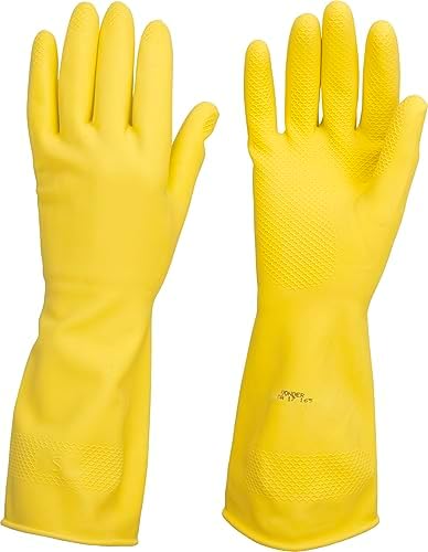 Vonder, Luva De Látex, Tamanho M, Cor Amarela, Antiderrapante, Co...