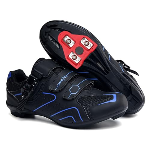 Cycling Shoes Men Indoor Outdoor Road Bike Shoes Compatible with Peloton Bike SPD Delta Cleats,Blue,10