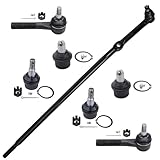 Detroit Axle - Front Center Drag Link + Outer Tie Rod Ends + Upper & Lower Ball Joints Replacement for 2006 Ford E-150 Standard Cargo Van - 7pc Set