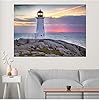 5D DIY Diamond Painting Kits, Canada Landscape Sunset Behind The Lighthouse at Peggy's Cove Near Halifax Full Drill Painting Arts Set Craft Canvas for Home Wall Decor Adults Kids ( Size : 40x50cm ) #1