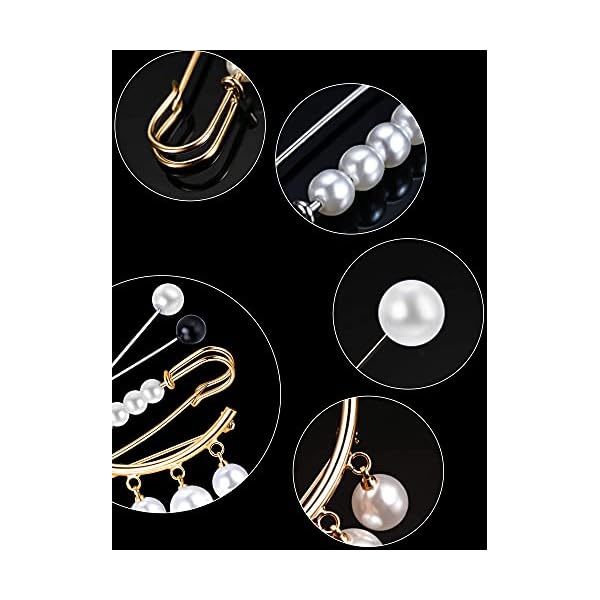 Quesuc 3 Pieces Sweater Shawl Clips Dresses Cardigan Collar Brooch Clip Vintage Shirts Clips for Women Girls - Image 6