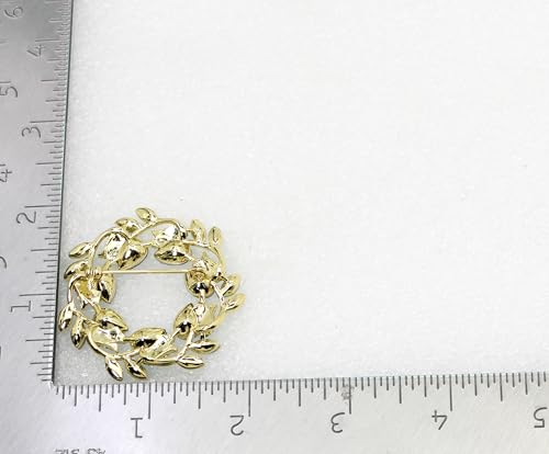 Image of Faship Gorgeous Rhinestone Crystal Floral Wreath Brooch Pin