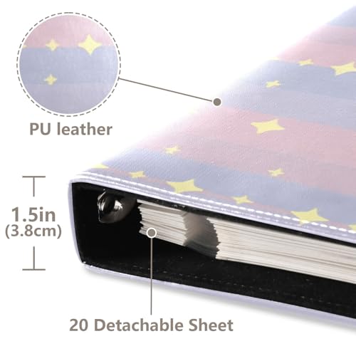 Álbum de Fotos Autoadhesivo DIY Scrapbook Estrellas y Rayas con 3 Anillas, 40 Páginas, 8x10 para Memorias miniatura 4