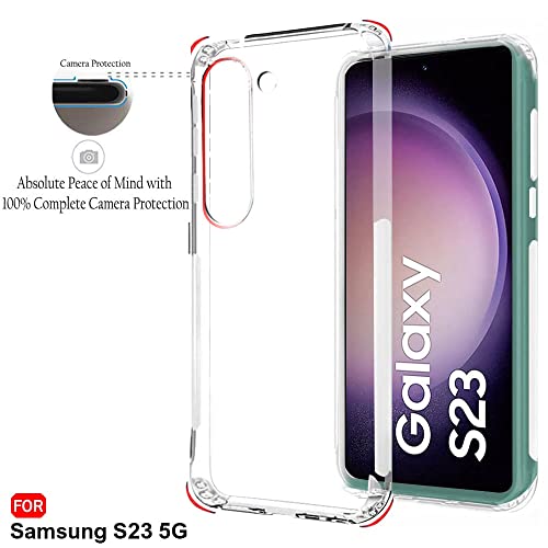 Image of TheGiftKart Back Cover Soft Case for Samsung Galaxy S23 5G | Best Camera Protection | Inbuilt Dust Plugs & Anti-Slip Grip | Ultra Clear Slim Back Cover Case (Silicone, Transparent)