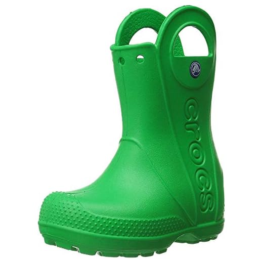Crocs Unisex barn handtag It Rain boot gummistövlar, gräsgrönt, 25/26 EU