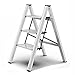 Stołki schodowe, domowe wielofunkcyjne, zagęszczone składane drabiny ze stopu aluminium, 3-stopniowa drabina, łatwa w przenoszeniu na zewnątrz, przenośny stołek ze schodami, 2 kolory, biały, 45X65X67C