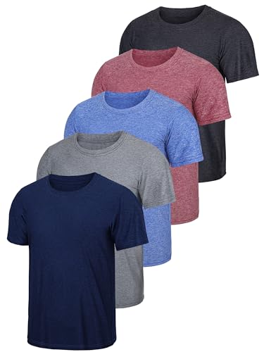 Image of 5 Pack Boys Shirts Youth Athletic Dry-Fit Tshirt Tops for Youth Teens 5-18Y