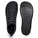 HOBIBEAR Men Wide Walking Shoes High Top Trail Running Barefoot Canvas Sneakers Zero Drop Sole Minimalist for Outdoor Gym Casual Hiking Trekking Travel Training Walking All Black