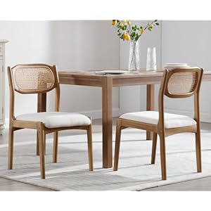 EALSON Farmhouse Rattan Dining Chairs Set of 2 Modern Mid Century Wood Dining Room Chairs with Cane Back Upholstered Linen Kitchen Side Chairs for Living Dining Room,Beige EALSON Farmhouse Rattan Dining Chairs Set of 2 Modern Mid Century Wood Dining Room Chairs with Cane Back Upholstered Linen Kitchen Side Chairs for Living Dining RoomBeige