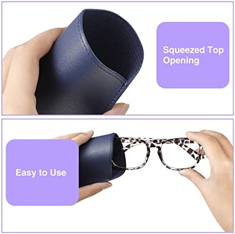 Yorgewd 6 PCS Soft Glasses Case, Leather Sunglasses Case Eyeglasses Case Spectacle Pouch Reading Glasses Bag for Women Men Kids